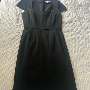 Banana Republic Black Sheath Midi Dress Square Neck
